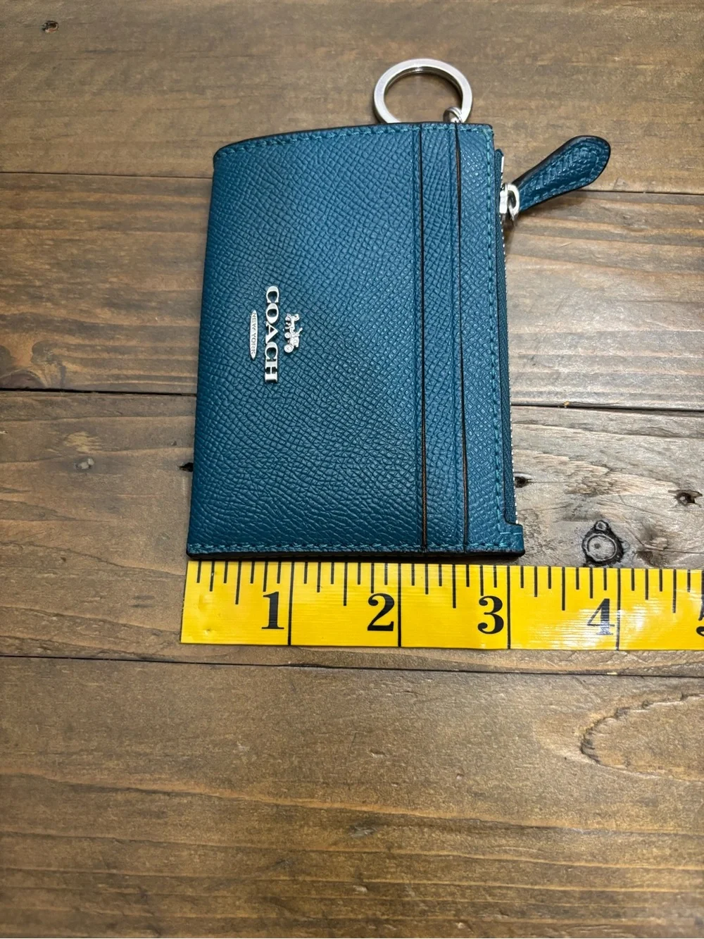 Coach Teal Mini Skinny ID Case Card Holder